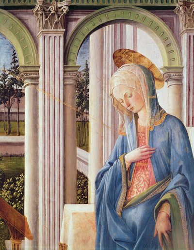 Die Verkündigung (Detail) von Fra Filippo Lippi